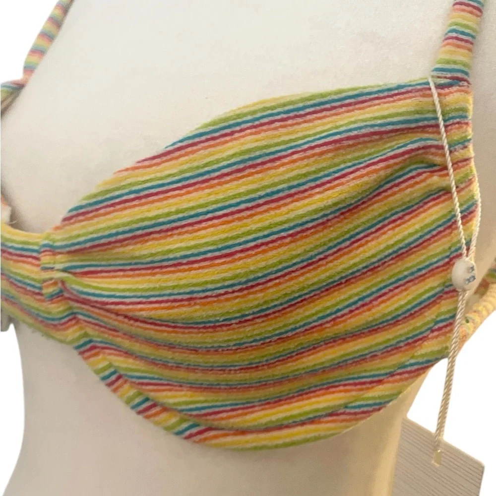 Frankie’s Bikinis Maggie Underwire Terry Bikini Top striped